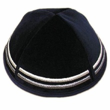 Plain Velvet Embridery Kippah Cap, Style : Image