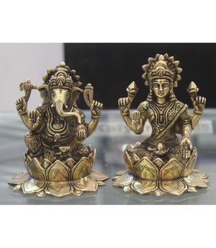 Brass Ganesh laxmi Set, Style : Religious