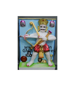 White Marble Ghantakarva Veer Statue