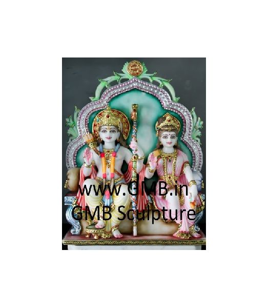 White Marble Lord Rama and Sita Statue