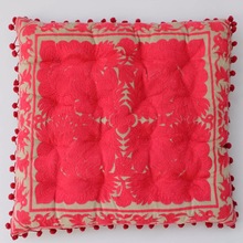 Chikan Embroidery Floor Cushion, for Bedding, Car Seat, Chair, Christmas, Decorative, Home, Hotel, Outdoor