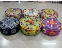 colourful embroidered designer pouffe ottomans