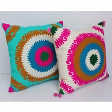 Machine hand embroidered Cushion Cover, for Bedding, Chair, Christmas, Decorative, Floor, Home, Hotel