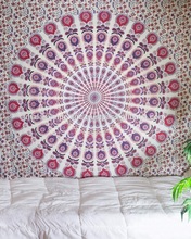 100% Cotton Mandala Bedspread Tapestry, for Home, Hotel, Wall Hanging, Technics : Reactive Printing