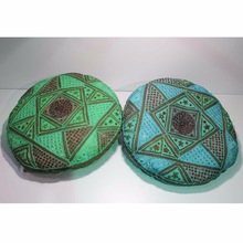 mirror embroidered round cushions