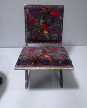 printed upholstered wooden chair