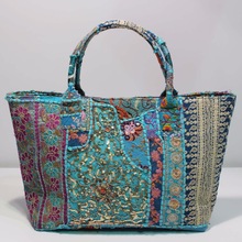 Vintage embroidered cotton women handbags, Shape : Casual Tote