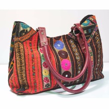 Vintage embroidery ladies shoulder bag, Color : Multi