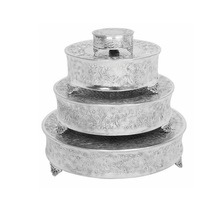 round silver plated cake stand