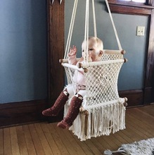 SNH 100% Cotton Baby hammock swing chai, Style : macrame