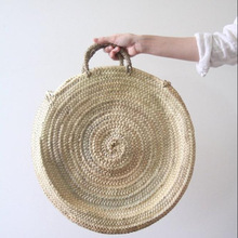 Handmade round straw Bag, Size : Customized Size
