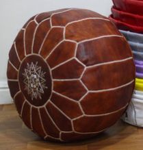 Genuine Leather Moroccan Pouf, Size : Customized Size