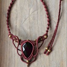 Onyx Bohemian Macrame Necklace