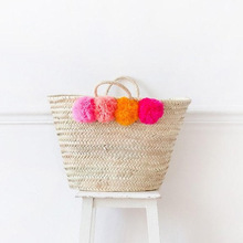 Straw Shopping Basket, Color : Multi