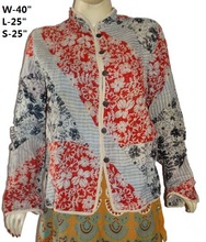 Beautiful floral printed Kantha jacket, Technics : Embroidered