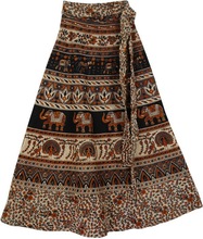 100% Cotton Elegant Wrap around Skirts, Technics : Printed