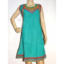 Indian Printed Long Kurti Tunics, Technics : Plain Dyed
