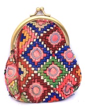 Indian vintage hand embroidery Frame Clutch, Color : Multi