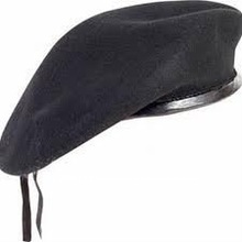 Plain Dyed 100% Wool Military Beret Hat, Color : BLACK, BLUE