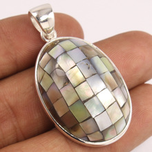 Sunrise Jewellers ABALONE SHELL Gemstone pendant, Color : Multi