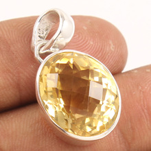 CITRINE Oval Gems pendant, Color : Yellow