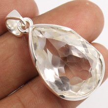 CRYSTAL QUARTZ Pear Big Gemstone pendant