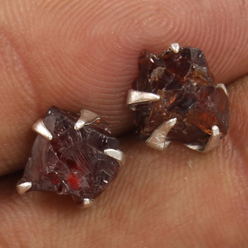 GARNET Rough Gemstones Elegant Earrings