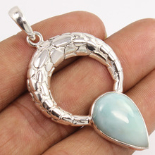 LARIMAR Pear Gemstone pendant