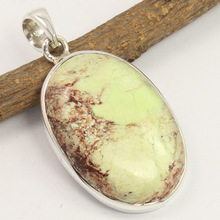 Sunrise Jewellers LEMON CHRYSOPRASE Gemstone Pendant, Color : Red