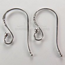 Sterling Silver ball Ear Wire hooks