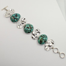 TEBETAN TURQUOISE Sterling Silver Jewelry Gemstone Bracelet