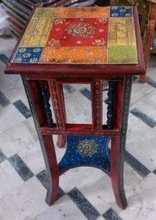 Indian wooden antique beautiful stool, Color : multi color
