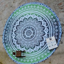 Green Ombre Mandala Tapestry