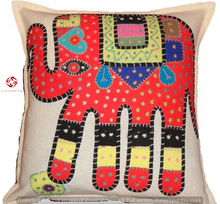 Elephant Cushion Cover, for Car, Chair, Decorative, Seat, SOFA, Pattern : Embroidered