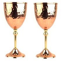 Brass Premium Goblet Champagne Glass, Certification : FDA