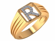 Alphabet R Diamond Ring