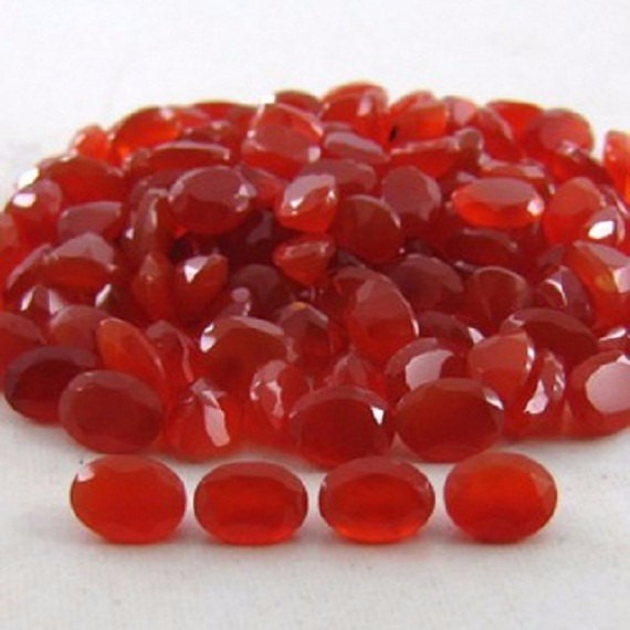 Carnelian Oval Faceted Cut Calibrated Gemstone