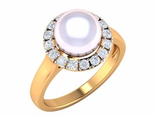 Daimond Pearl Birthstone Pave Ring, Gender : Children's, Men's, Unisex, Women's