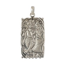 Radha krishna Traditional Silver Pendant, Occasion : Party