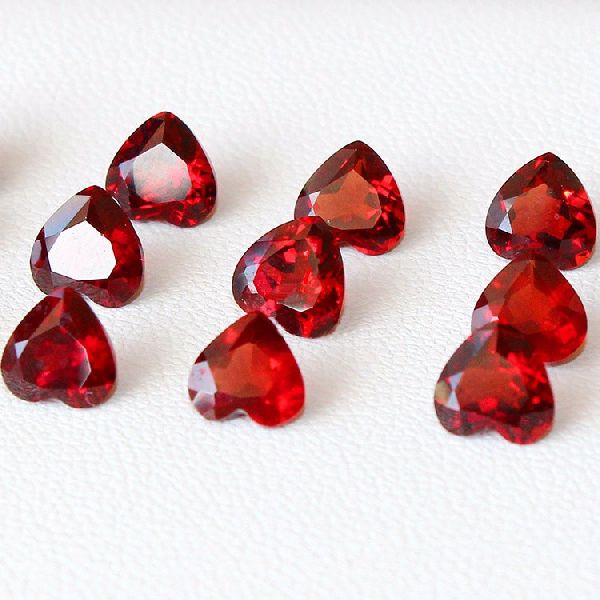 Red Garnet Heart Cut Gemstone