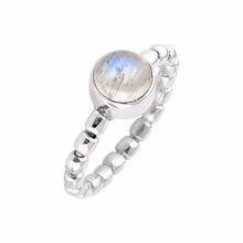 Silver Moon Stone Ring