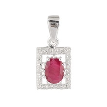 Silver Ruby Pendant, Occasion : Party
