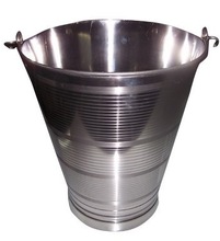 Stainless steel bucket for household, Color : Silver
