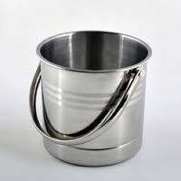 Stainless steel finish pail bucket with Ribbed