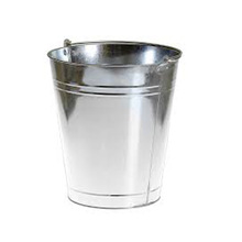 Tin shiny finish bucket, Color : Silver