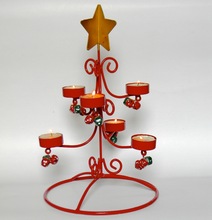 R2D Metal Christmas Candle Holder, for Holidays, Color : Red