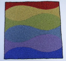 Waves embroided placemat