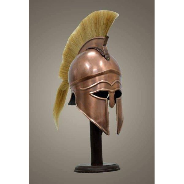 Greek Corinthian Armor Helmet with Plume, Color : COPPER