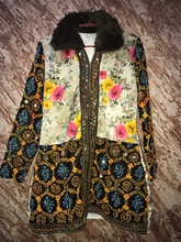 SILK AND FUR LONG JACKET FOR LADIES