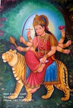 Rich Art Goddess Durga Oil Canvas